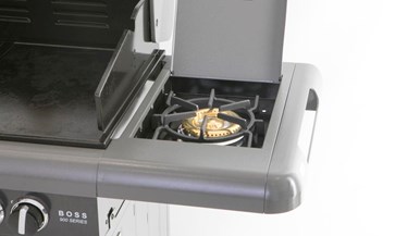Matador Boss 4 Burner BBQ with cabinet and side burner