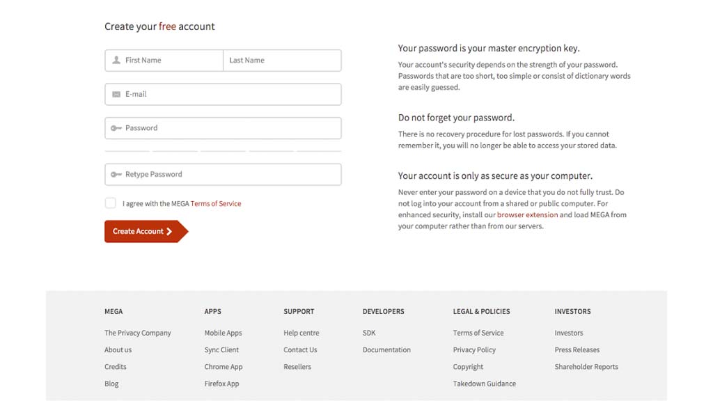 Mega Online storage