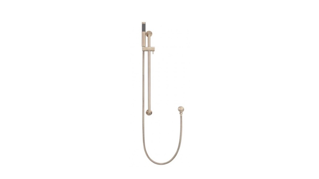 Meir Round Shower On Rail Column Champagne MZ0402-R-CH