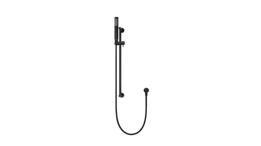 Meir Round Shower On Rail Column Matte Black MZ0402-R
