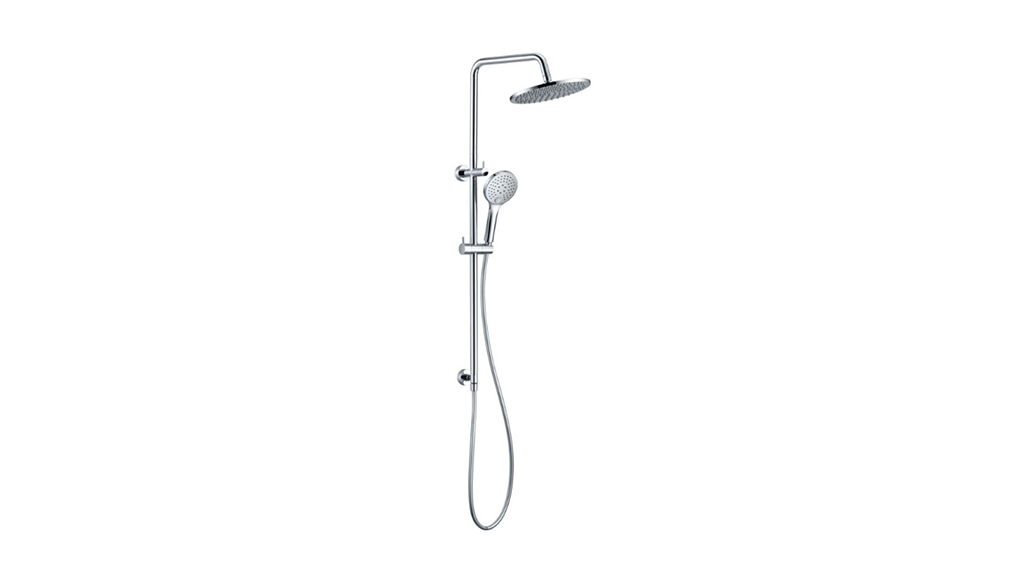 Mizu Drift Twin Rail Shower and 300 Brass Overhead with Top Rail Water Inlet Chrome 9512143 carousel image