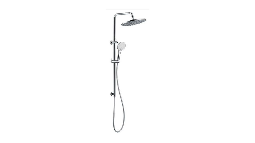 Mizu Drift Twin Rail Shower with 300 ABS Overhead with Top Rail Water Inlet Chrome 9505907 carousel image