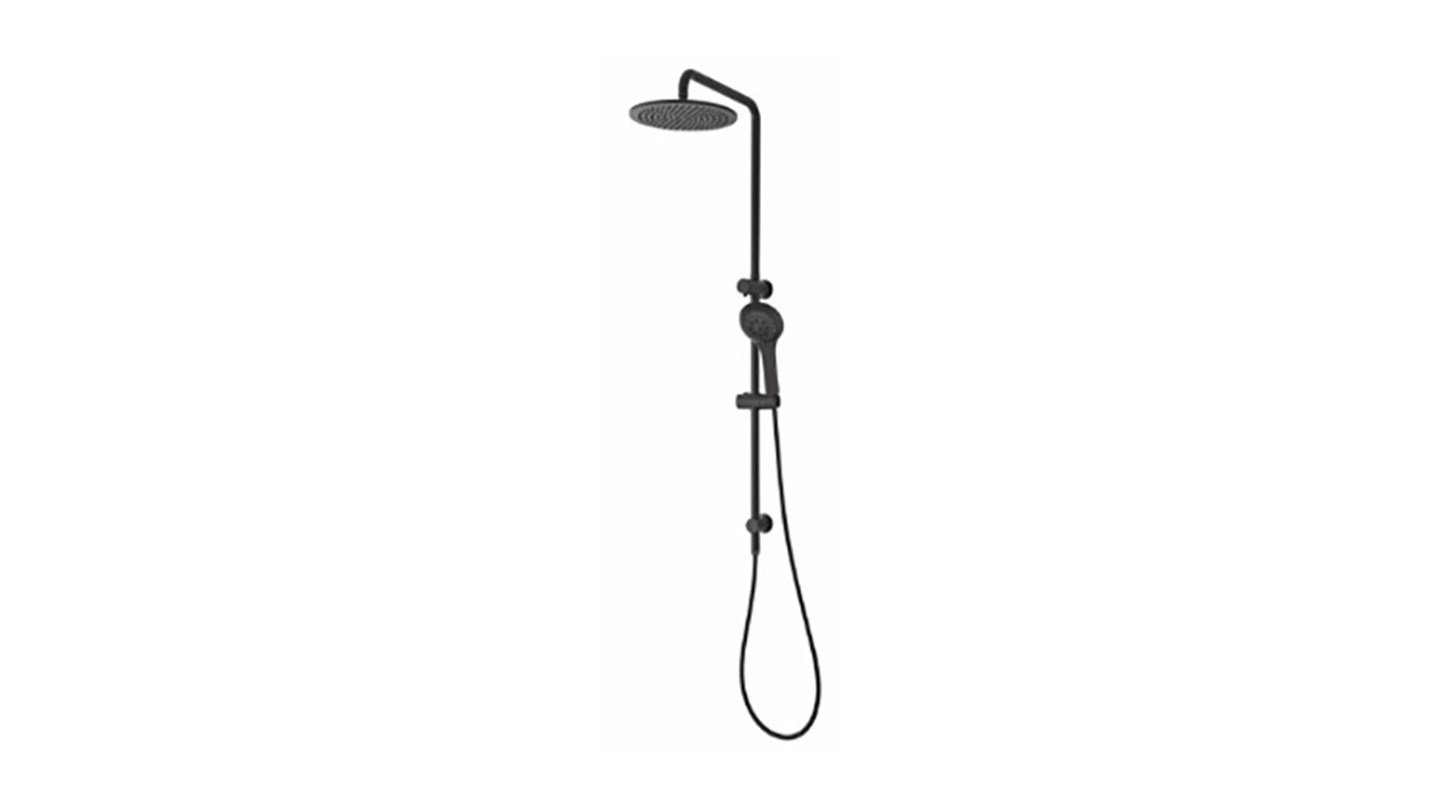 Mondella Resonance Black Exposed Shower On Rail With Hand Set MON0146