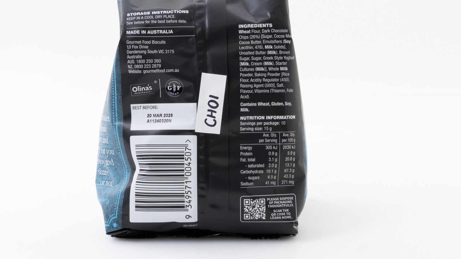 Olina's Bakehouse Artisan Cookies Chocolate Chip