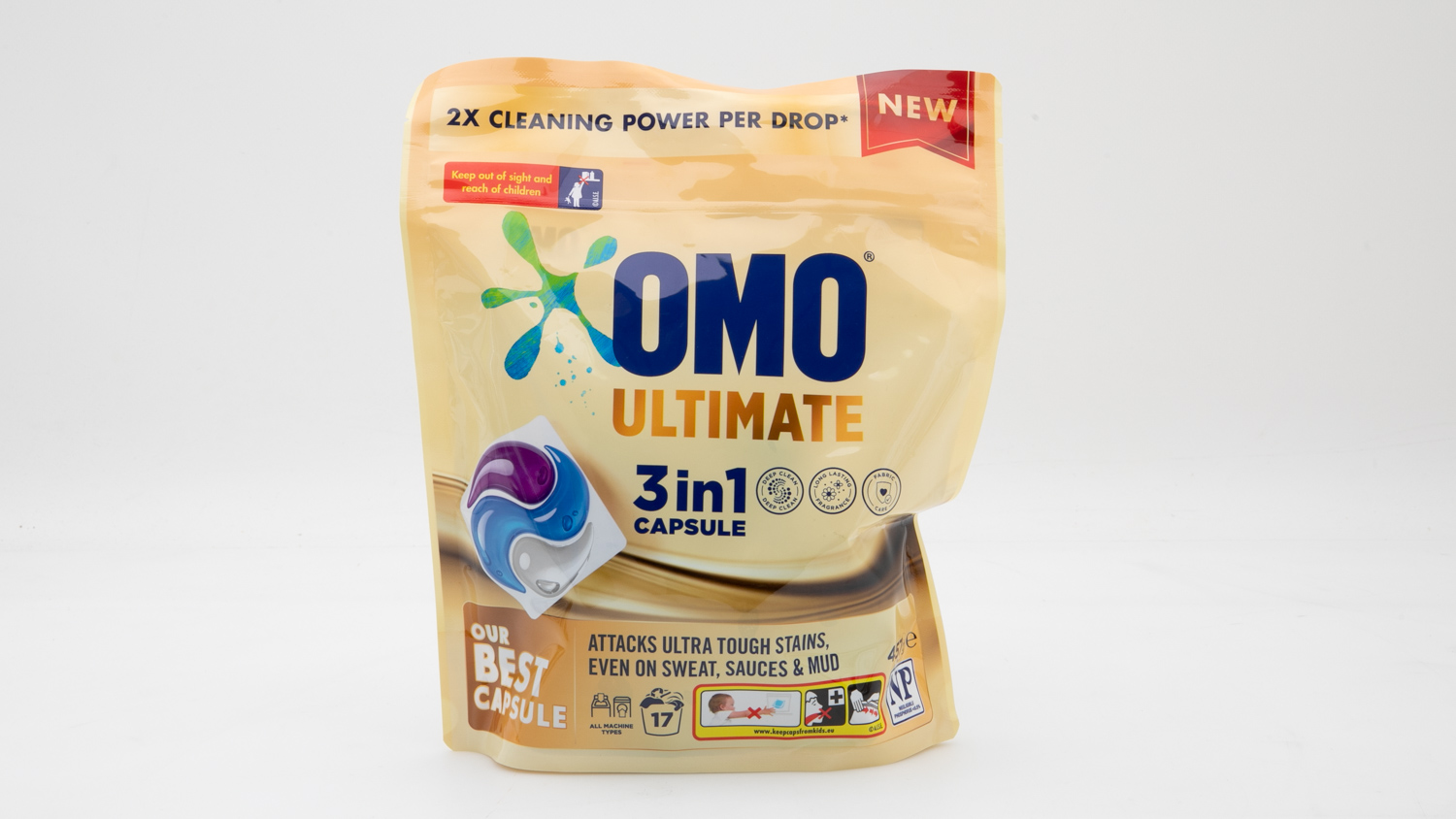 Omo Ultimate 3 in 1 Capsule 17 Capsules 457g Front Loader carousel image