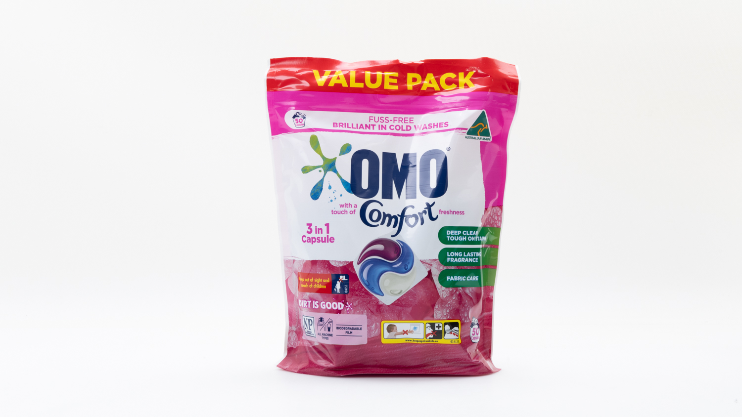 Omo With A Touch of Comfort Freshness 3 in 1 Capsule Top Loader