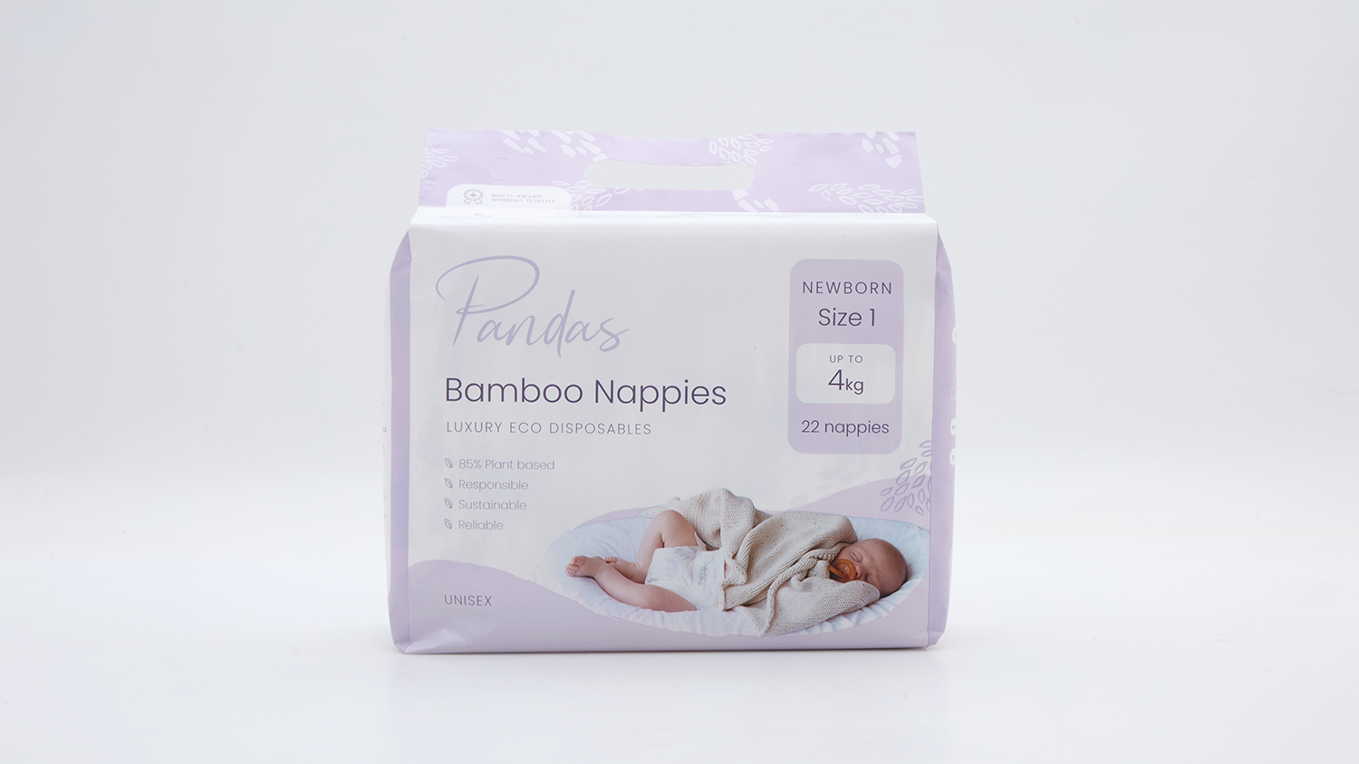 Pandas by Luvme Bamboo Nappies Size 1 Newborn