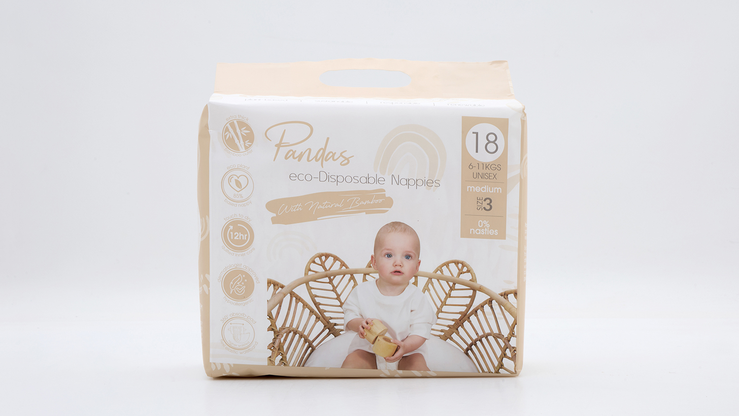 Pandas by Luvme Eco-Disposable Nappies Size 3 Medium