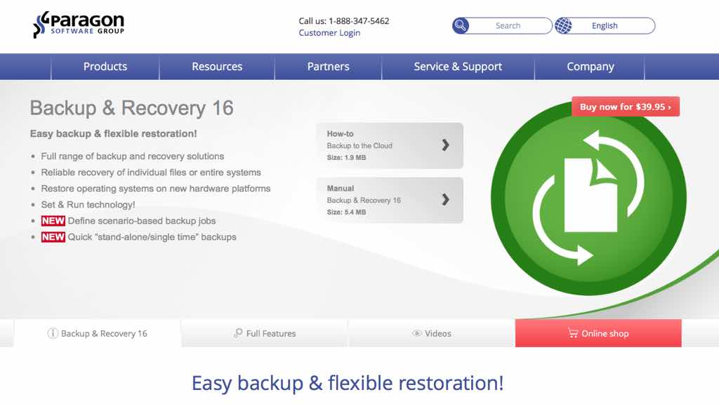 paragon backup & recovery 14