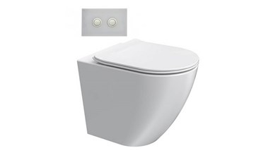 Parisi Ellisse MK II Wall Faced Pan with In-Wall Cistern and Push Button Panel