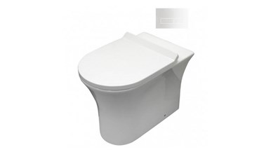 Parisi Play MK II Wall Faced Toilet Suite with Blade Rectangular Gloss White Flush Plate