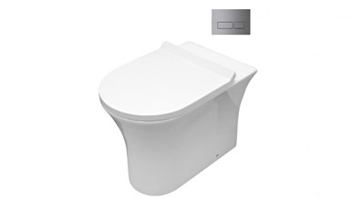 Parisi Play MK II Wall Hung Toilet Suite with Blade Rectangular Chrome Flush Plate