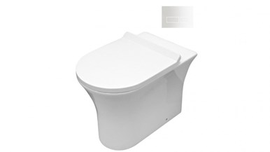 Parisi Play MK II Wall Hung Toilet Suite with Blade Rectangular Gloss White Flush Plate