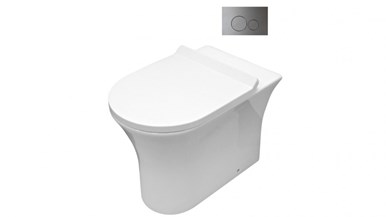 Parisi Play MK II Wall Hung Toilet Suite with Tondo Round Chrome Flush Plate