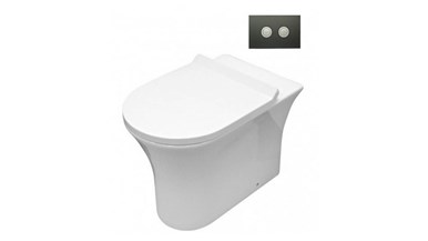 Parisi Play MK II Wall Hung Toilet Suite with Twin Button Satin Vivo Flush Plate