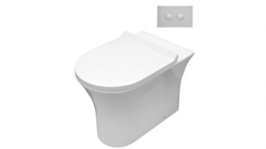 Parisi Play MK II Wall Hung Toilet Suite with Twin Button White Glass Flush Plate