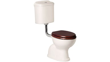 Posh Canterbury Low Level Toilet Suite with Oak Cherry Seat White