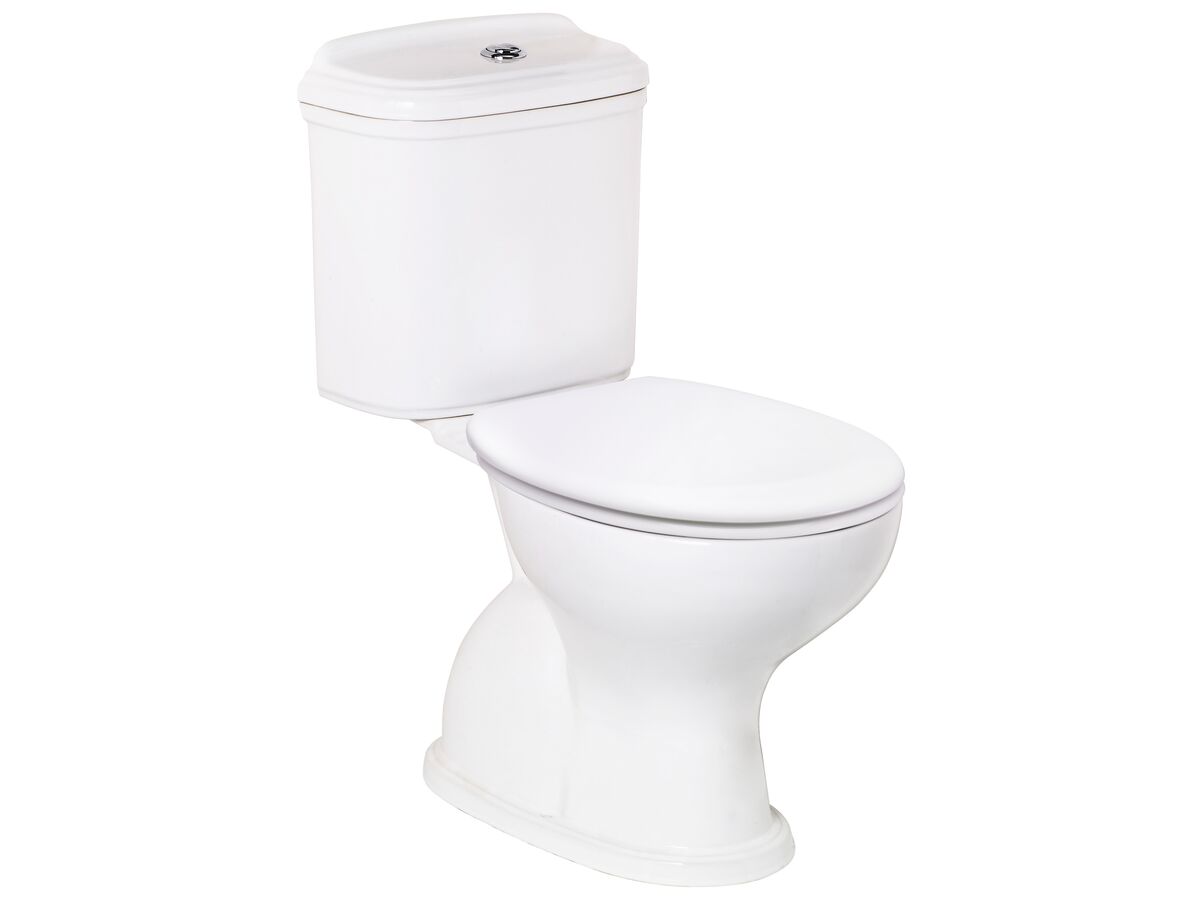 Posh Canterbury Toilet Suite Close Coupled S-Trap with Quick Release Soft Close Seat White carousel image
