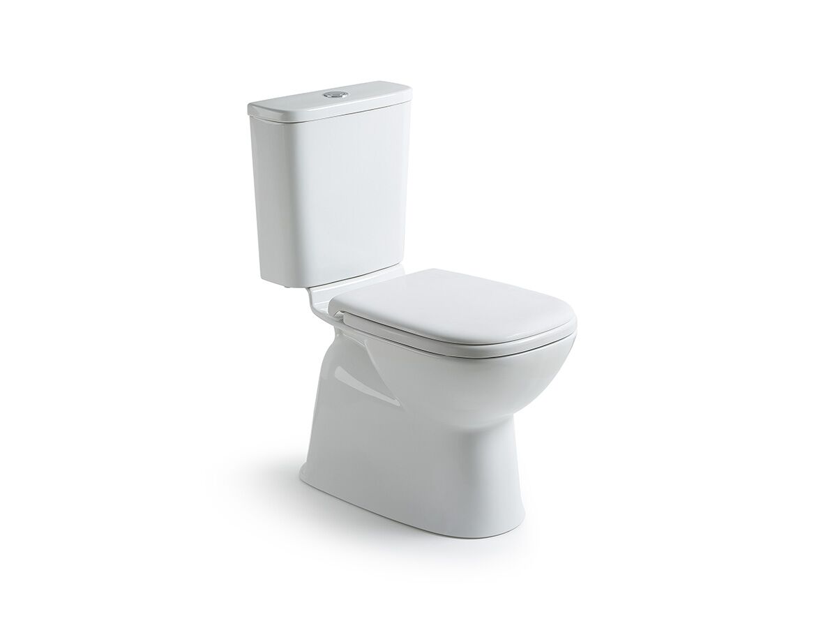 Posh Domaine Close Coupled Rimless Toilet Suite S Trap with Soft Close Quick Release Seat White Chrome carousel image