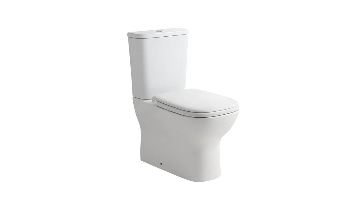 Posh Domaine Rimless Close Coupled Back to Wall Toilet Suite Back Inlet with Soft Close Quick Release Seat