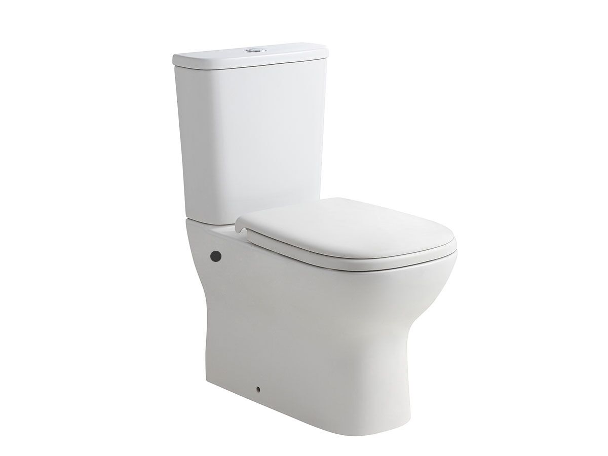 Posh Domaine Rimless Close Coupled Back to Wall Toilet Suite Bottom Inlet with Soft Close Quick Release Seat carousel image