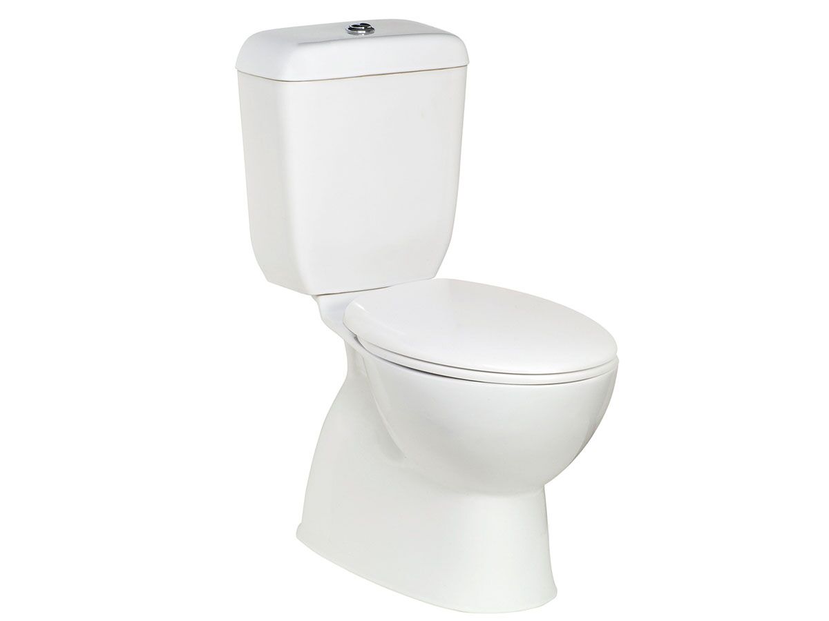 Posh Solus Round Toilet Suite Close Coupled S-Trap with Quick Release Soft Close Seat White / Chrome carousel image