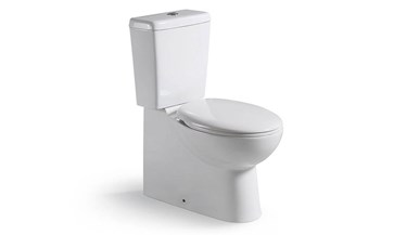 Posh Solus Square Close Coupled Back to Wall Back Inlet Toilet Suite S&P Trap with Soft Close Quick Release Seat White/ Chrome