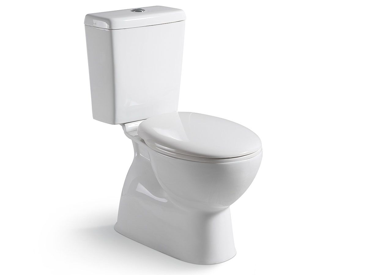 Posh Solus Square Close Coupled Toilet Suite S Trap with Soft Close Quick Release Seat White / Chrome New carousel image