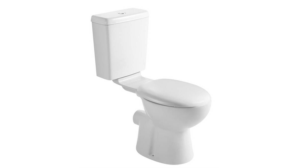 Posh Solus Square Link Toilet Suite P Trap with Soft Close Seat White ...