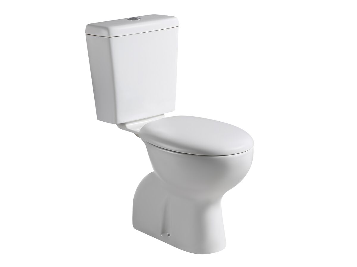 Posh Solus Square Link Toilet Suite S Trap with Soft Close Seat White/ Chrome carousel image