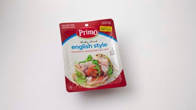 Primo Thinly sliced english style authentic unsmoked leg ham