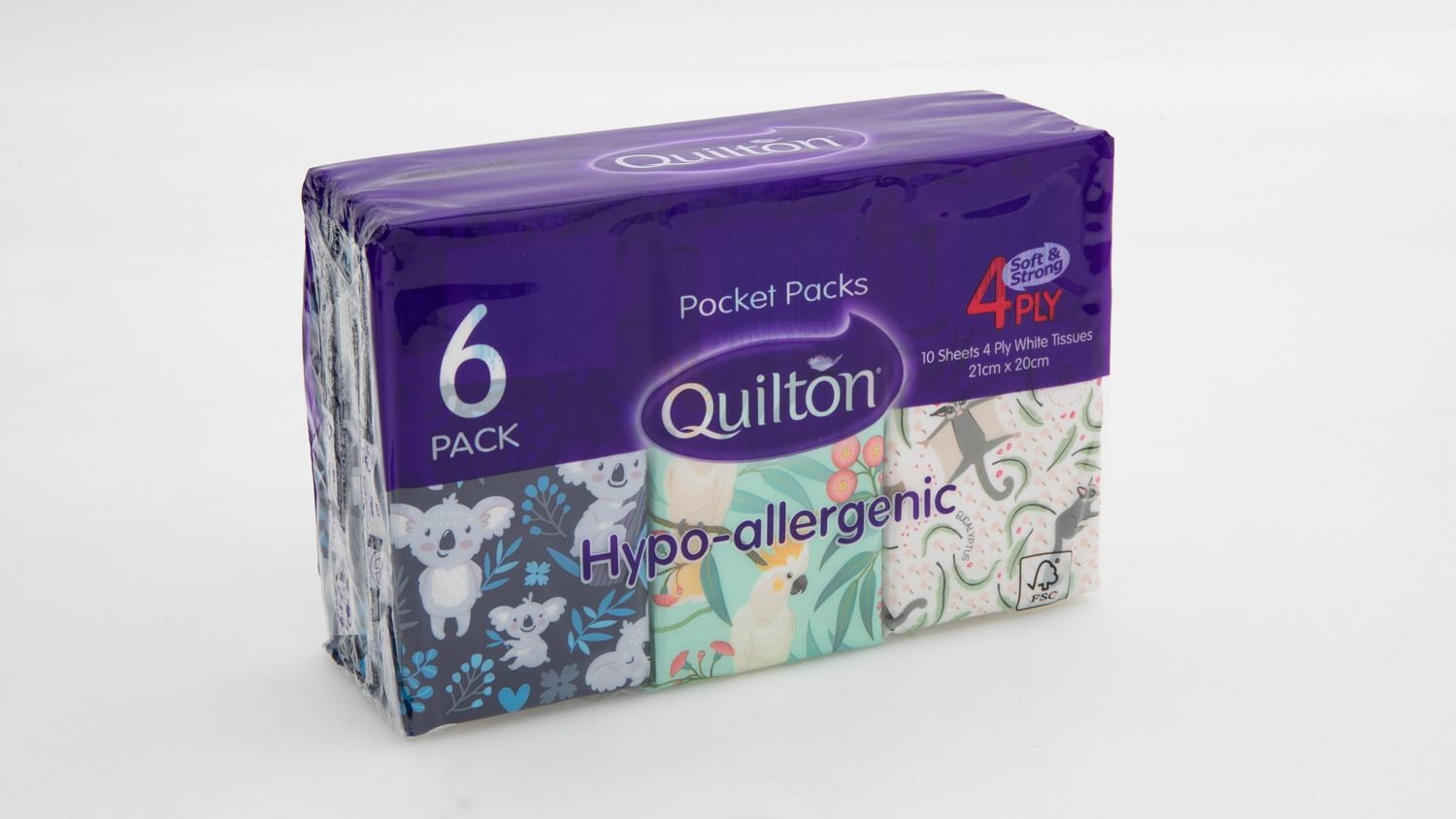 Quilton Hypo-allergenic 4 ply Soft & Strong 6 pack