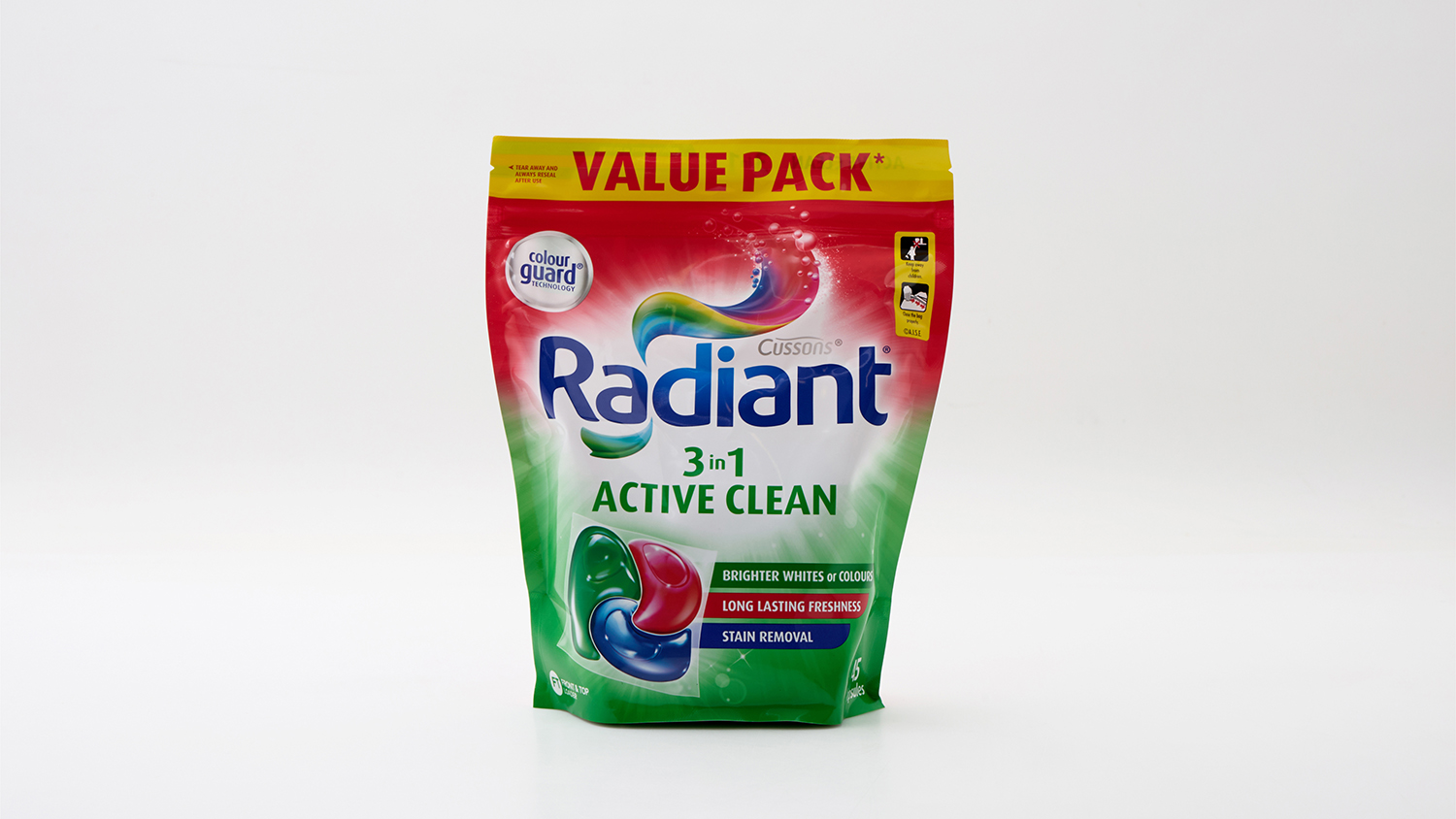 Image of Radiant 3 in 1 Active Clean Laundry Capsules Top Loader