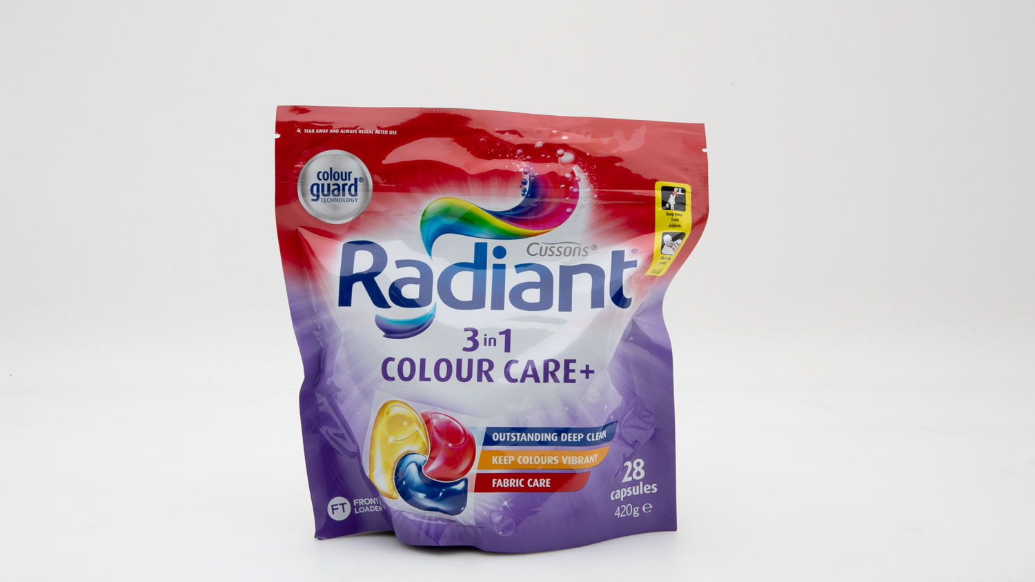 Radiant 3 in 1 Colour Care+ 28 Capsules 420g Front Loader carousel image