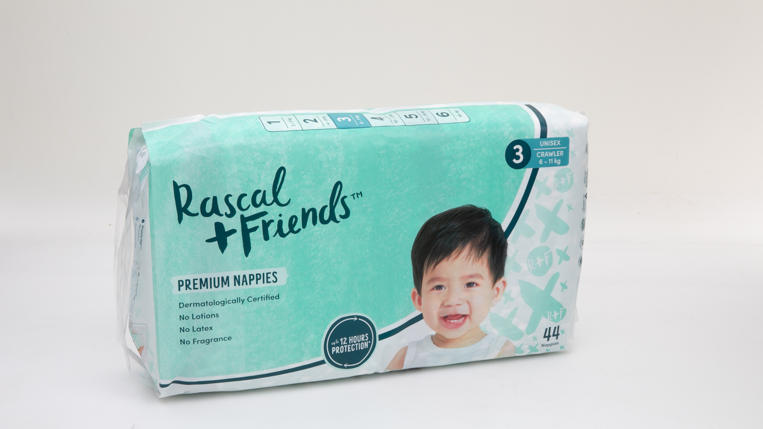 Rascal + Friends Premium Nappies Unisex Crawler Size 3 carousel image