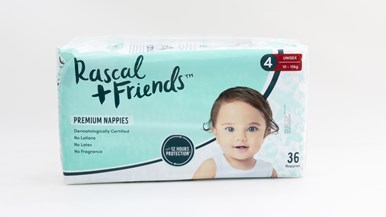 Rascal + Friends Premium Nappies Unisex Size 4