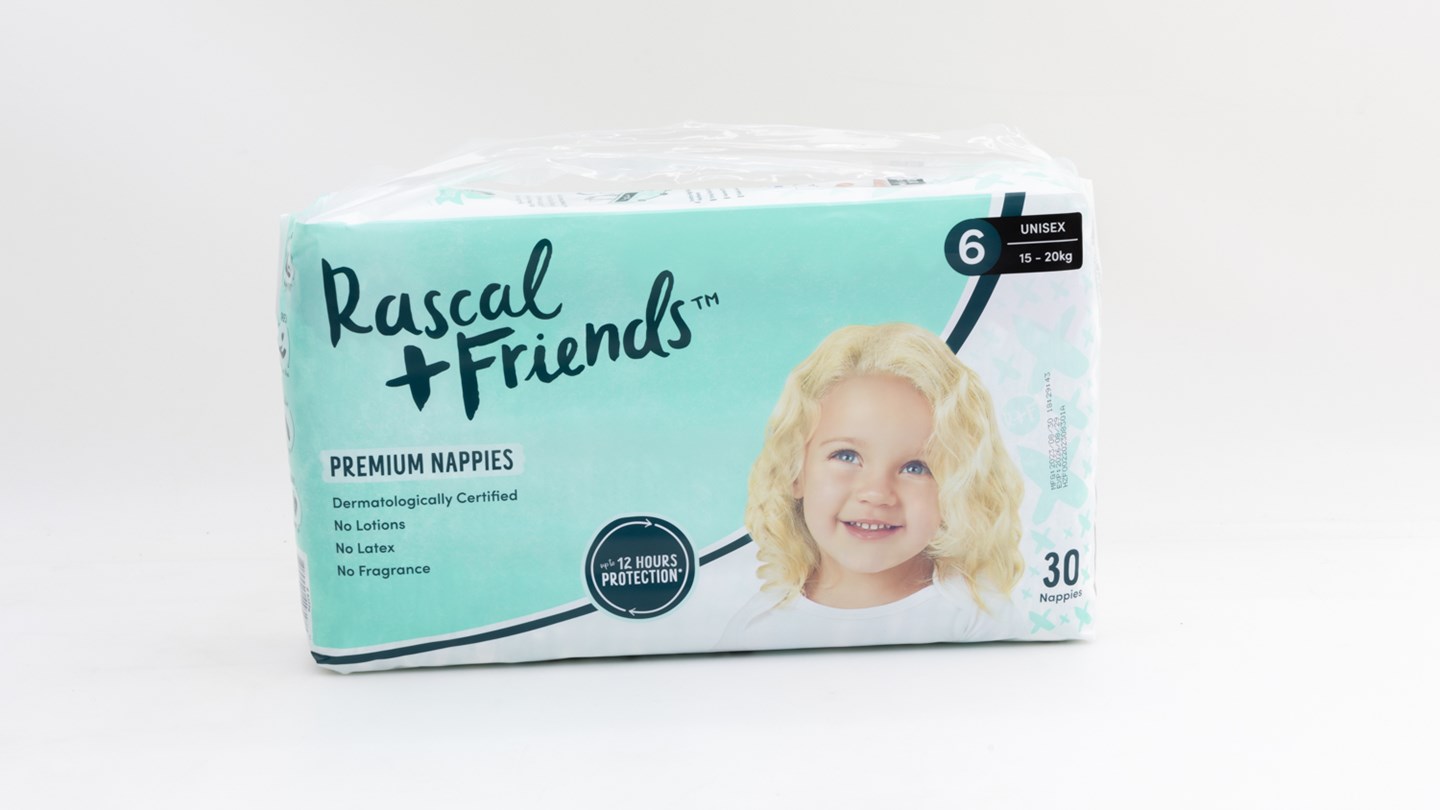Rascal + Friends Premium Nappies Unisex Size 6 Review Disposable