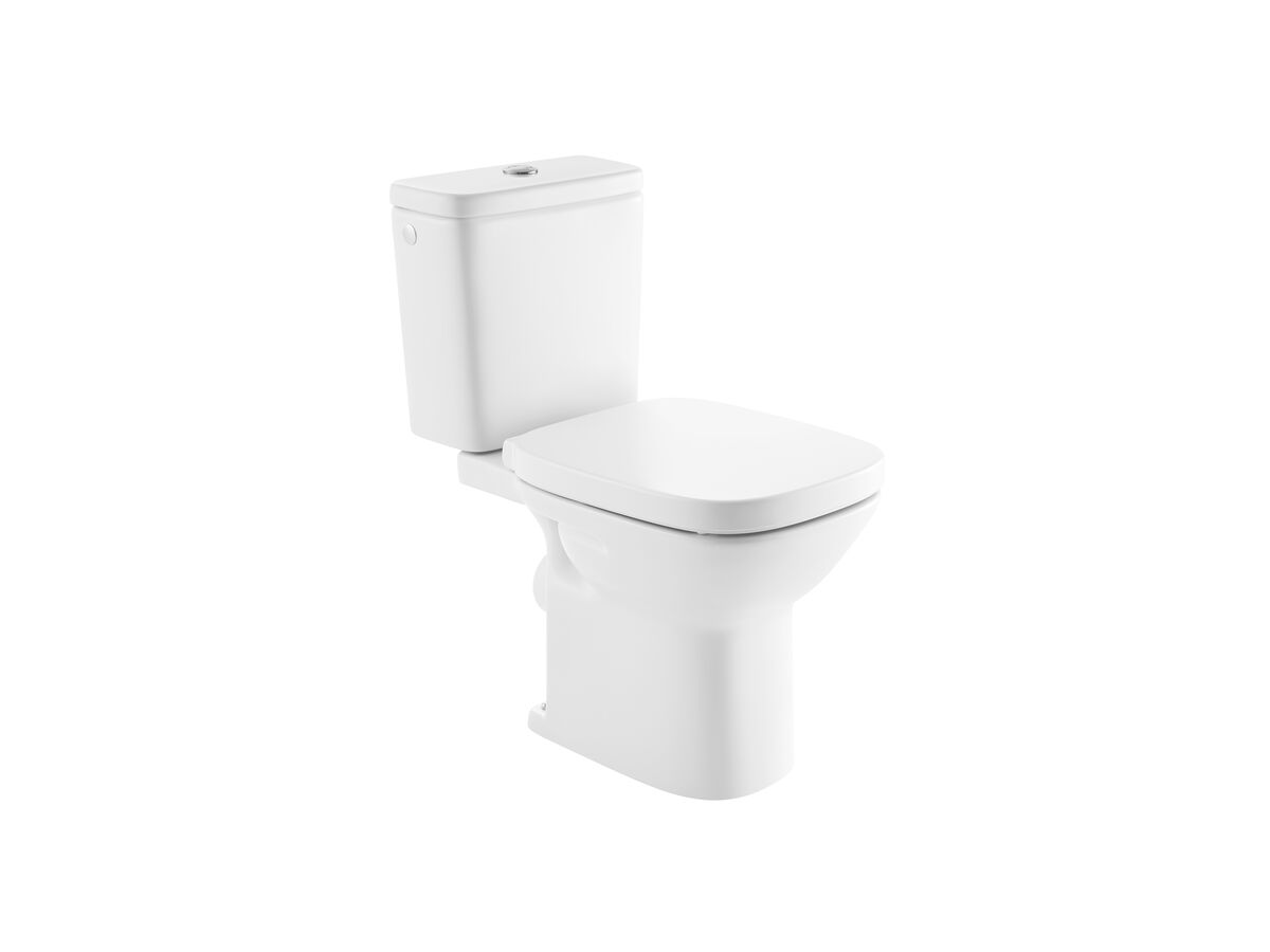Roca Debba Close Coupled Toilet Suite P Trap Back Inlet with Soft Close Quick Release MK2 Seat White Chrome carousel image