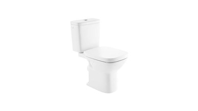 Roca Debba Close Coupled Toilet Suite P Trap Back Inlet with Soft Close Quick Release MK2 Seat White Chrome