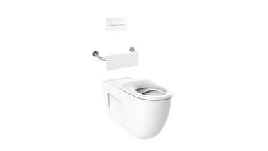 Roca Meridian 800 Back To Wall Rimless Inwall Suite, Button/Plate, Back Rest, Single Flap Seat White