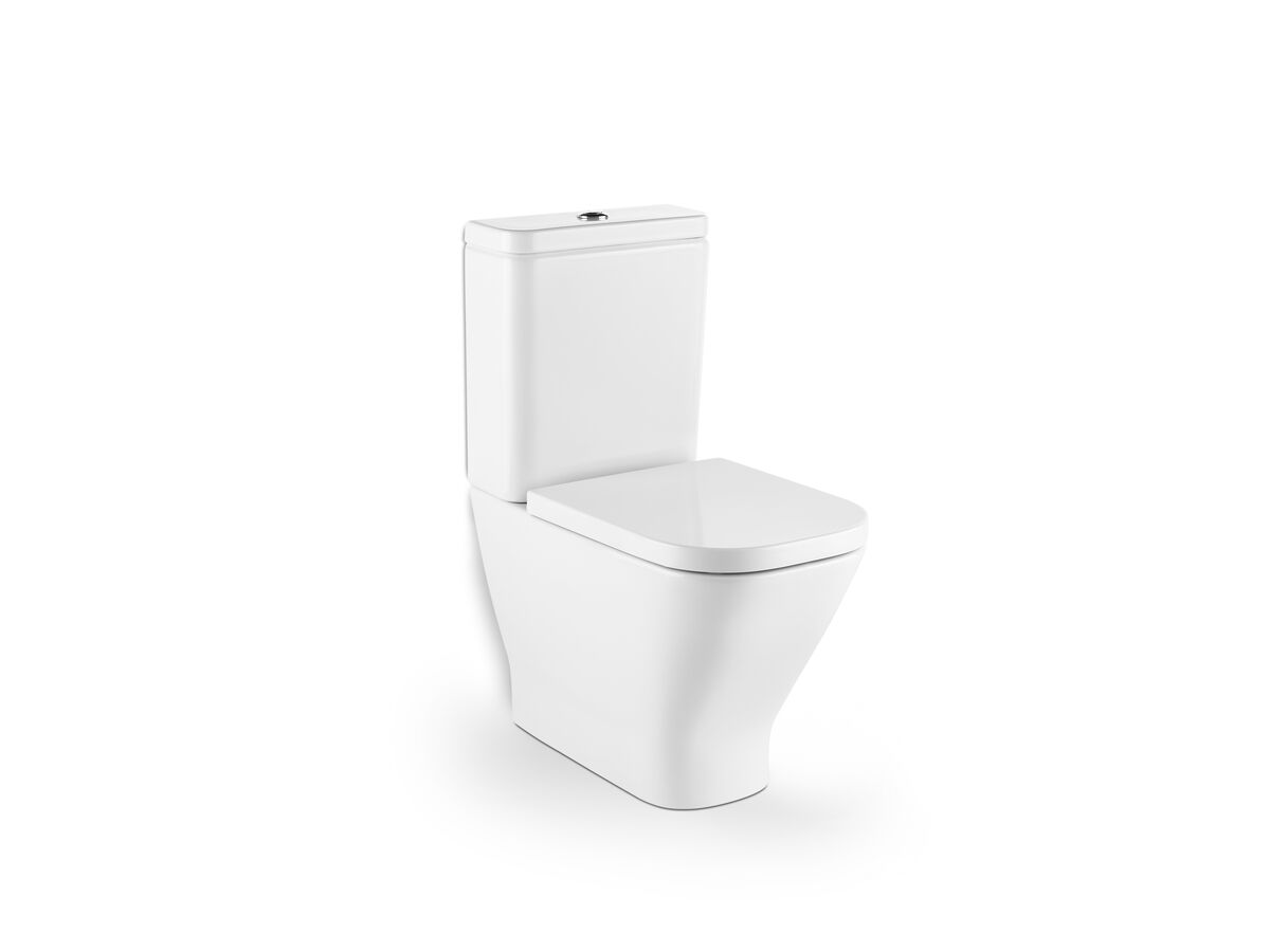 Roca The Gap Rimless Close Coupled Back to Wall Back Inlet Toilet Suite with Soft Close Quick Release Seat White carousel image