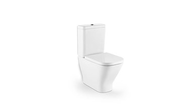 Roca The Gap Rimless Close Coupled Back to Wall Back Inlet Toilet Suite with Soft Close Quick Release Seat White