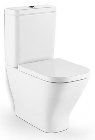 Roca The Gap Rimless Close Coupled Back To Wall Bottom Inlet Toilet ...