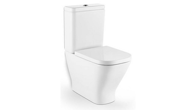 Roca The Gap Rimless Close Coupled Back To Wall Bottom Inlet Toilet ...