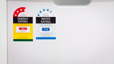 Samsung DW5343TGBWQ dishwasher-close-up-ratings-view