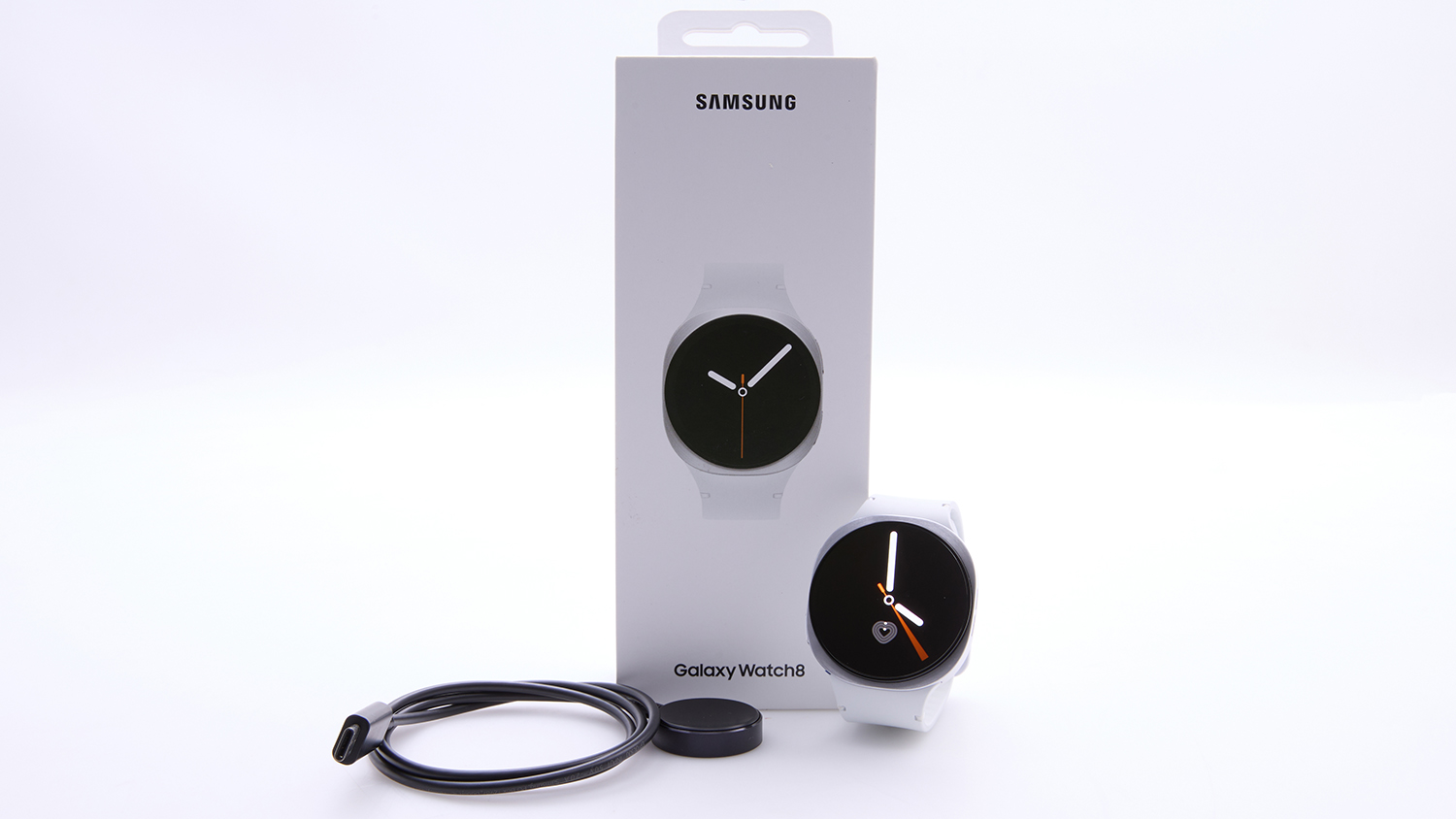 Samsung Galaxy Watch8 Silver 44mm Bluetooth Sport Band White M/L