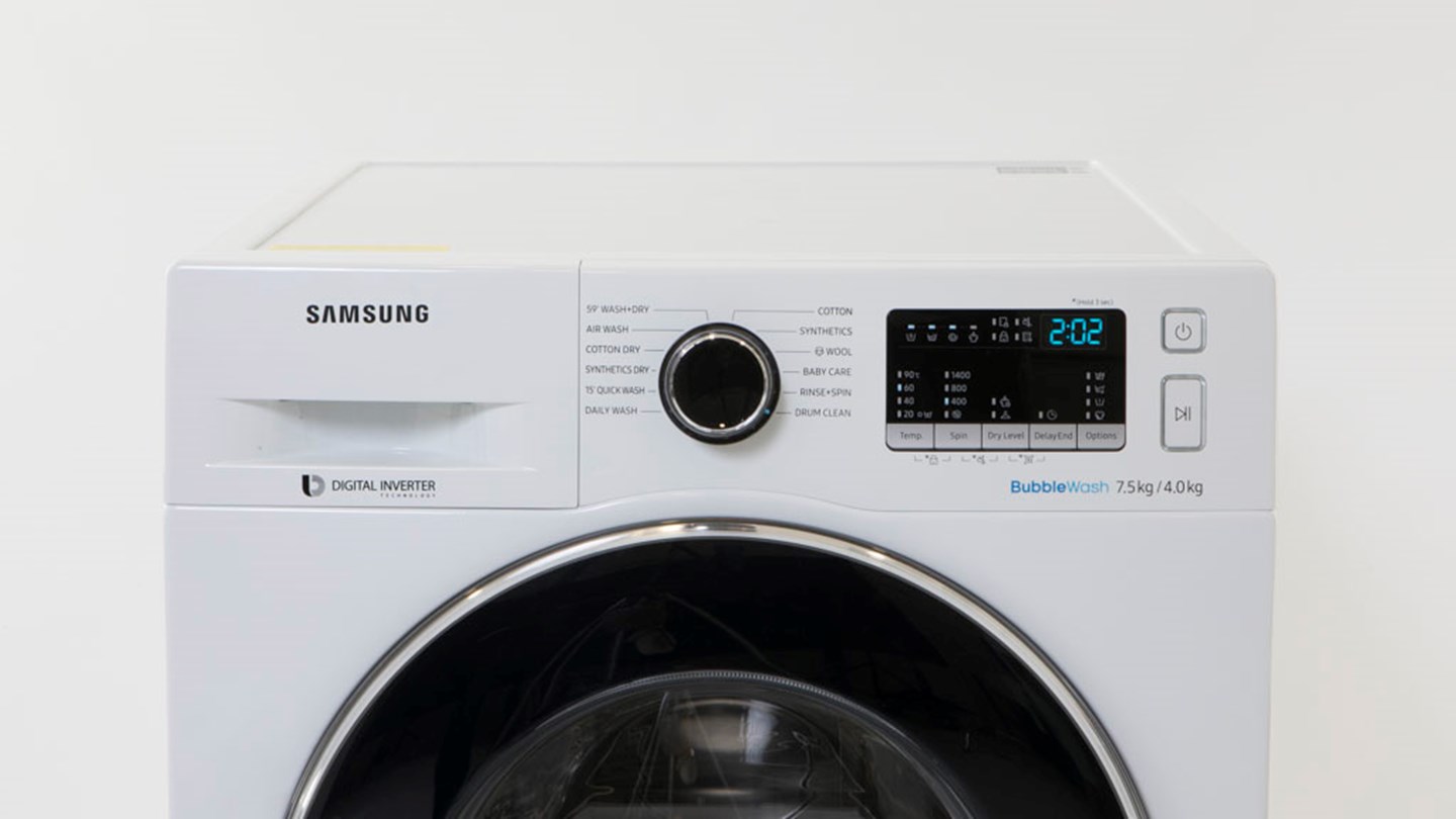 Samsung WD75M4453JW BubbleWash Review Washer dryer combo CHOICE