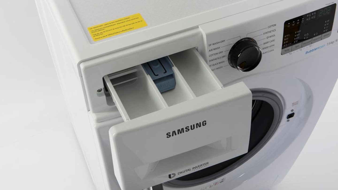 Samsung WD75M4453JW BubbleWash Review Washer dryer combo CHOICE