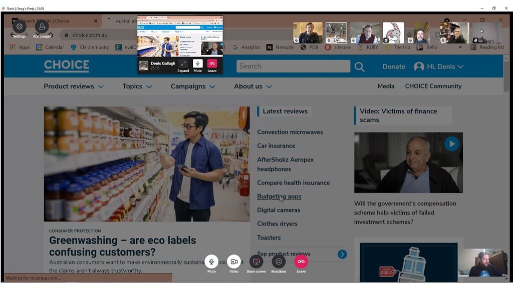 Slack video chat app