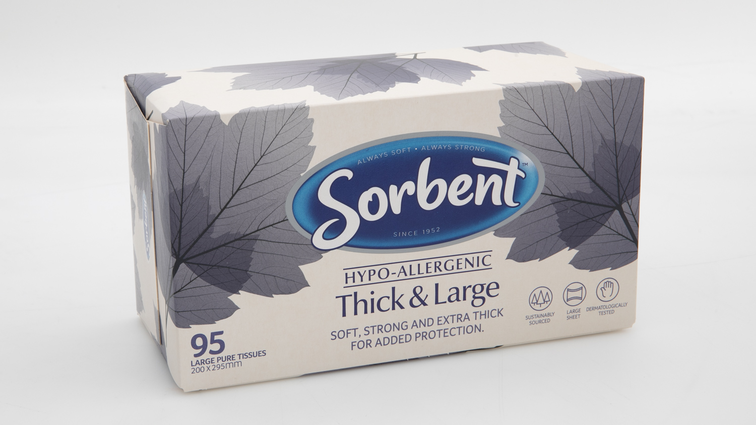 Sorbent Hypo-allergenic Thick & Large 95 tissues carousel image